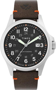 Timex Men's Expedition North Field Solar 41mm Watch - Brown Strap Black Dial Sta - Picture 1 of 5