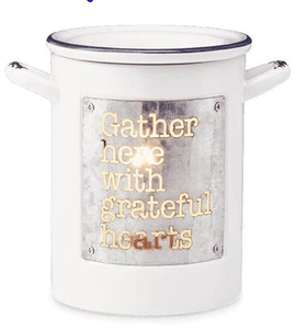 Calentador Grateful Hearts Scentsy Blanco Rústico Bombilla de 25 vatios incluida Nuevo en caja - Imagen 1 de 5