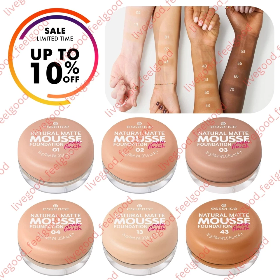 Essence Natural Matte Mousse Foundation Make Up Smooth Even Finish Natural Look - Image 1 of 4