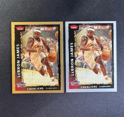 (2) 2008-09 Fleer Lebron James Gold Parallel Glossy & Silver #23 Cavaliers - Image 1 of 2