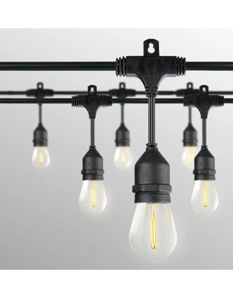 Cadena de luces para exteriores Honeywell 48 pies, luz LED impermeable de grado comercial para patio Foto 1 de 4