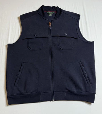 WOOLRICH Fleece Vest Mens 2XL Navy Blue Full Zip Pockets Outdoor Hiking Layer - Image 1 of 4