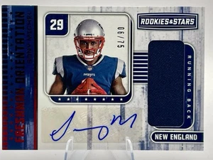 Sony Michel 2018 Panini ROOKIES & STARS Auto RC #/75 Patriots RB - Imagen 1 de 2