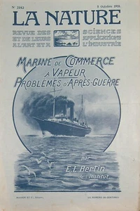 NATURE MAGAZINE No. 2342 OCTOBER 1918 POST-WAR STEAM TRADE NAVY - Picture 1 of 1