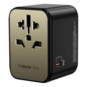 Momax 1-World PD35W 5 ports AC Travel Adapter - Grey - Picture 1 of 3