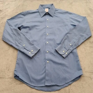 Brooks Brothers Hemd Herren 15,5 Blau Fischgrät Langarm Knopfleiste Baumwolle - Bild 1 von 11