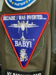 Because I Was Inverted Hook&Loop TOPGUN USN Style Lighthearted Gift Idea. - Picture 1 of 7