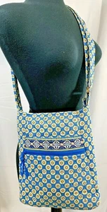Vera Bradley Riviera blau Handtasche gelb Crossbody Schultertasche schön feminin - Bild 1 von 8