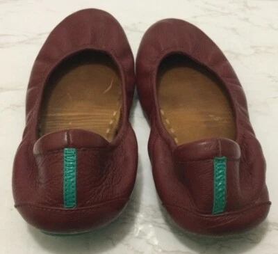 Zapatos Tieks by Gavrieli Rojo Granate Plegables Cuero Ballet Planos Para Mujer Talla 8 Foto 1 de 4