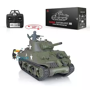 1/16 Henglong 2.4G 7.0 RC Tank M4A3 Sherman 3898 RTR with Smoke BB IR Function - Picture 1 of 14