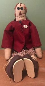 Primitive handgefertigte große 30" Stoff Stoff Stoffpuppe - Bild 1 von 5