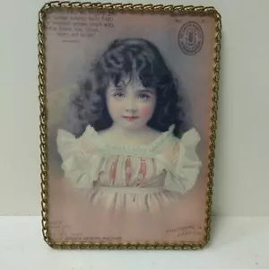 "Antigua máquina de coser hecha a medida en el cantante publicidad enmarcada 7"" X 5" - Imagen 1 de 6