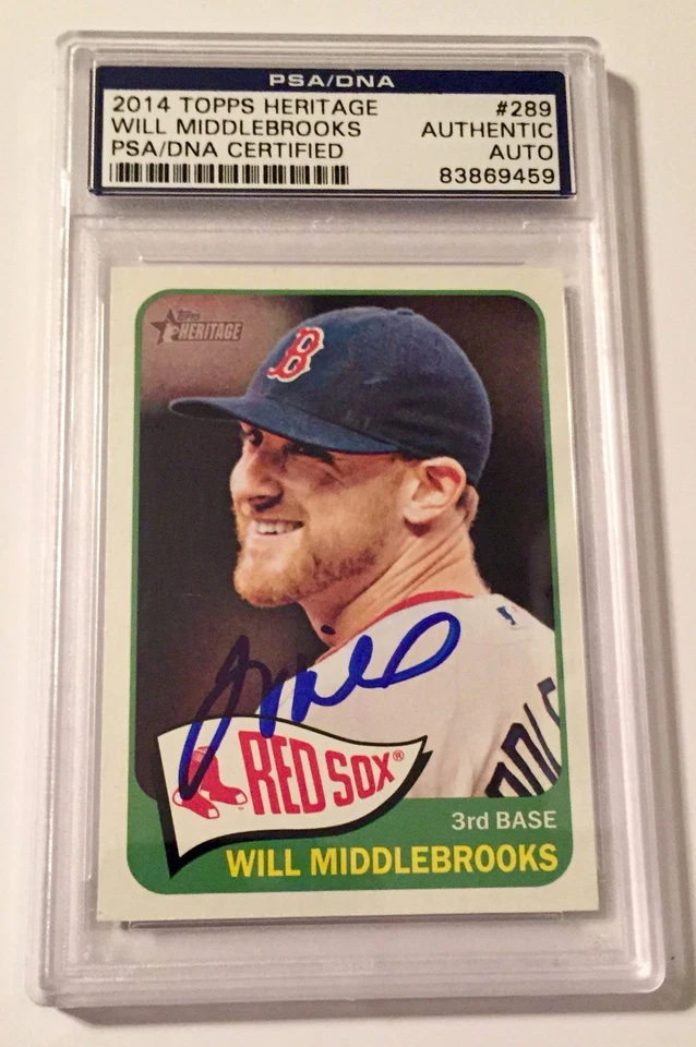 2014 Topps Heritage Will Middlebrooks Redsox Brewers Signed Card PSA/DNA Slabbed - Image 1 of 1