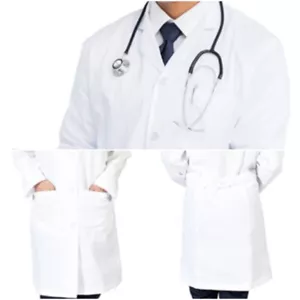 Sz Small Uniform Nurse Doctor Long Sleeve Natural Uniforms White Unisex Lab Coat - Picture 1 of 9