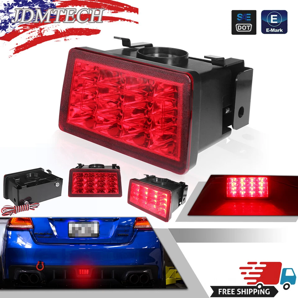 Red F1 LED Tail Brake Light For Subaru Impreza 11-21 WRX STI XV Rear Fog Lamp - Image 1 of 4