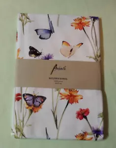 Ambiente Schmetterlinge Blumen viele Geschirrhandtuch Küche Geschirrtuch 100 % - Bild 1 von 2