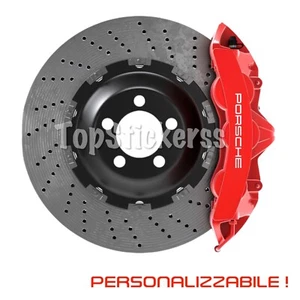 4X Adesivi pinze auto sport Porsche TUO TESTO adesivo vinile prespaziati - Foto 1 di 5