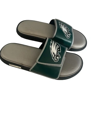 Philadelphia Eagles Foam Sport Slides. Size Large  Comfortable Used Once Cover