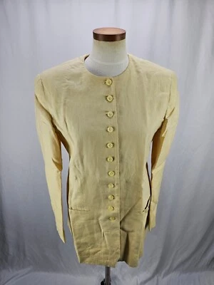 Jones New York Women's Yellow Linen Blazer Jacket 6 - Image 1 of 4