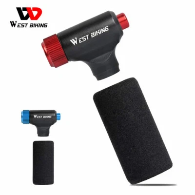 WEST BIKING Mini Bike Fast CO2 Tyre Inflator Bicycle Pump Schrader Presta Valve - Image 1 of 4