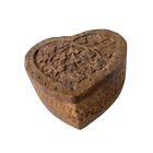 Vintage 1979 Wooden Carved Heart Shaped Trinket Box, Jewelry, Home Decor