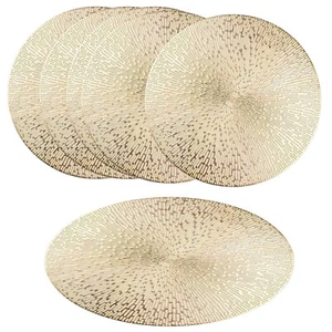 PVC Round Table Placemats Set of 6 for Dining Table Kitchen Mats 15 x 15 inch - Picture 1 of 6