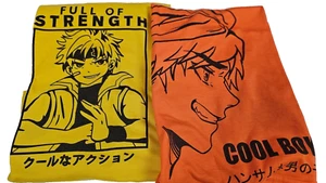 SHEIN Anime boy shirt 10Y orange and yellow - Picture 1 of 12