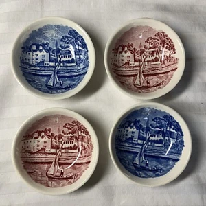 Set Of 4, England Thames River Scene Lady Place Hurley Berks Small Bowl #SH - Picture 1 of 5