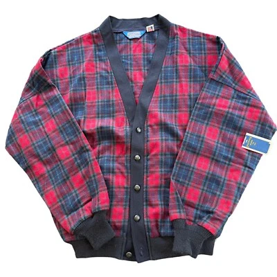 Vintage NEW 70s 80s Pendleton Red Plaid Lined Flannel Virgin Wool USA Mens Sz L - Image 1 of 4