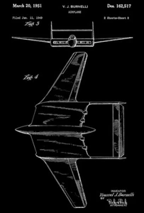 1951 - Airplane - V. J. Burnelli - Patent Art Poster - Picture 1 of 3