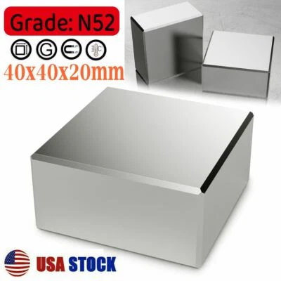 Super Strong Large Magnets N52 Neodymium Large Block 40x40x20mm Rare Earth