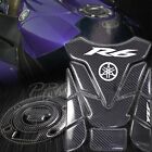 Real Carbon Fiber Customize Fuel Tank Pad+Gas Cap Cover Set for 01-20 YZF-R6/R6S