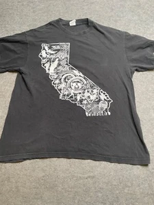 Vintage Y2K California Map Graphic Tshirt Herren Baumwolle Größe L - Bild 1 von 8