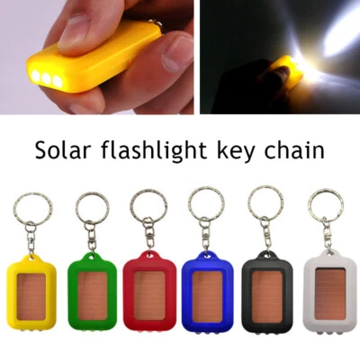 Mini Light Flashlight Solar Power Keychain Torch Rechargeable LED 3-Lamp Torc ∂ - Image 1 of 4