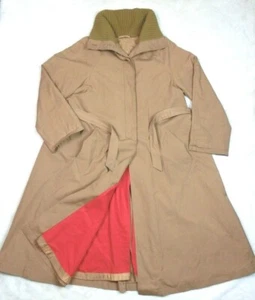 Trench coat donna vintage CORTEFIEL taglia 16 marrone western fodera rossa girocollo - Foto 1 di 11