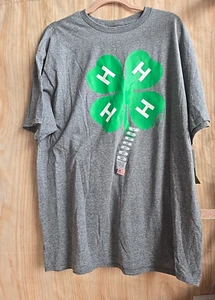 Camiseta CONSEJO NACIONAL 4-H Talla XL GRIS Verde Trébol 4 Hojas 18 USC 707 NUEVA - Imagen 1 de 9