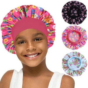 3 Pack Kids Silk Satin Bonnets Toddler Caps for Sleeping Curly Hair Boys Girls - Picture 1 of 8