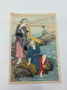 Japanischer Holzschnitt Ukiyo-e "Zwei Frauen am Strom" - Taisho - Showa Ära Kunst - Bild 1 von 4