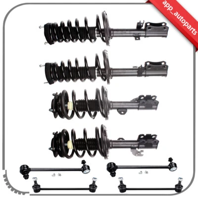 Complete Front Rear Struts Shock Sway Bar For 2007-2010 2011 Toyota Camry 4WD - Image 1 of 4