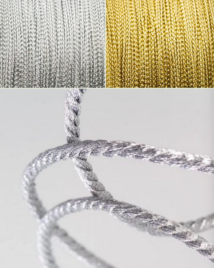Metallic Twisted Cord Rope String Gold Silver Christmas Ribbon Decor Xmas1mm&3mm - Image 1 of 1