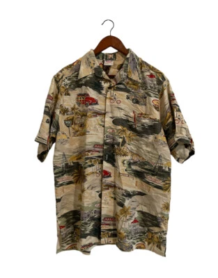 Camisa Hawaiana Descalza Go RARA Malibú Coches Barcos Talla Grande Para Hombres Foto 1 de 3