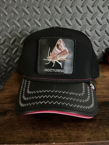 Goorin Bros LIMITIERTE AUSGABE Schlaflosigkeit nachtaktive Motten Lederkrempe schwarzer Hut - Bild 1 von 6