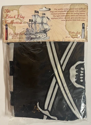 NEW NIP The Black Flag Collection CALICO JACK 40" X 6" Windsock Embroidered FLAG - Image 1 of 2