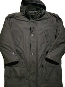 Brooks Brothers Mantel Herren Med Coat Parka Grün Gesteppt Full Zip Chore Kapuze Wolle - Bild 1 von 10