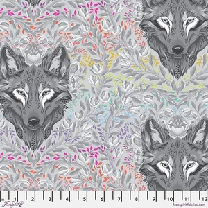Wolf of Pink Street, Fog - Tula Pink, Graywork, Quilt Fabric 100% Cotton Yard - Picture 1 of 3