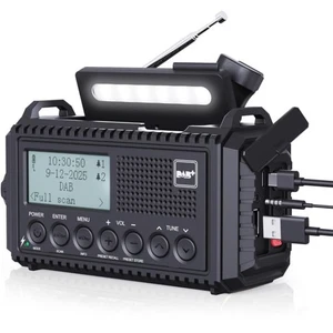 DAB+/DAB/FM Wind up Solar Radio, 5000mAh Digital Radio with LCD Display. - Picture 1 of 13