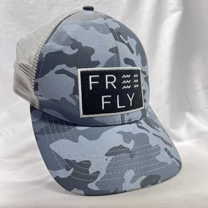 Free Fly Wave Snapback Blue Camo Mesh Trucker Hat Cap - Picture 1 of 9