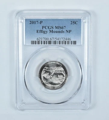 2017-P Washington Quarter ATB Effigy Mounds MS67 PCGS *8991 - Image 1 of 4