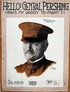 1918 Hello General Pershing How's My Daddy Tonight de Takacs cover sheet music - Picture 1 of 1