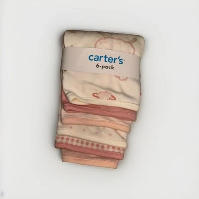 Carter's Baby Paquete de 6 Paños Perros Patas Baño 10" x 10" Marfil Azul Marrón Nuevo con Etiquetas Foto 1 de 3
